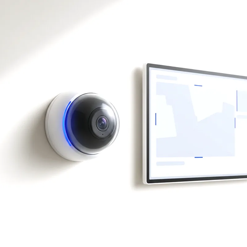 White dome security camera