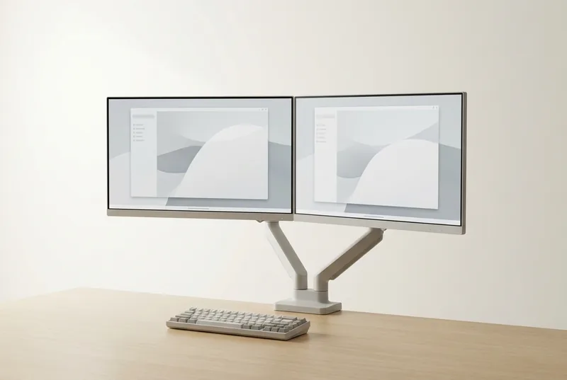 Dual-monitor office setup